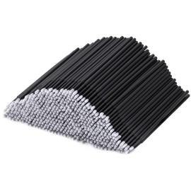 Tbestmax 500 Pcs Disposable Micro Applicator Brush Micro Swabs, Eye Lashes Mascara Wands for Eyelash Extension Black