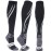 Keskale Compression Socks for Men & Women 20-30 mmHg Knee High (1 Pair) - Best Support for Medical, Athletic, Sports, Travel, Running (Black/Gray02, XXL)