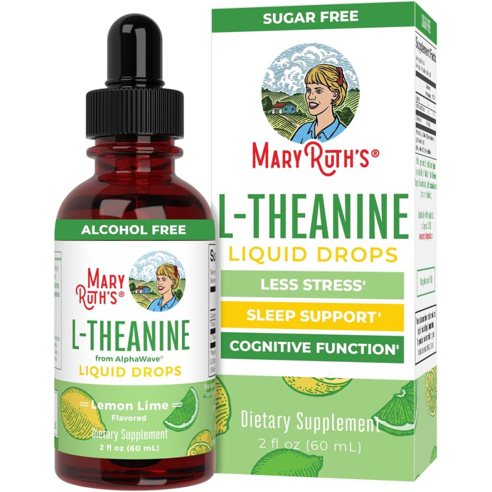 MaryRuth\'s L Theanine 200mg Liquid Drops | Mood Support for Adults & Kids | Focus Supplement | Natural Sleep Support | Vegan | Non-GMO | Gluten Free | 30 Servings