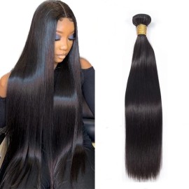 10A Straight Human Hair 1 Bundles 30 Inch 100% Unprocessed Brazilian Virgin Straight Weave Single Bundles Human Hair