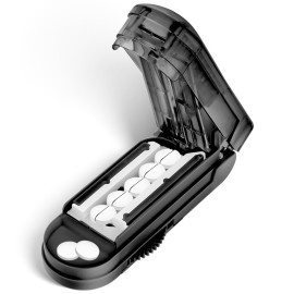 DUBSTAR Pill Cutter Splitter for Small and Tiny Pills, Multiple Pill Cutters for Small or Large Pills, Adjustable Pill Splitter with Centering Device and Blade Guard for Multi Tablets (Black)