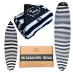 Ho Stevie! Surfboard Sock Cover - Light Protective Bag for your Surf Board (Black/White, 7\'6)