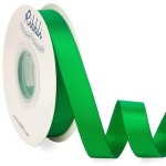 Ribbli Emerald Green Satin Ribbon 5/8 inch x Continuous 25 Yards,Double Faced Satin Use for Craft, Gift Wrapping, Christmas Ornaments, Hair Bows, Bouquet Bows
