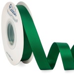 Ribbli Forest Green Satin Ribbon 5/8 inch x Continuous 25 Yards,Double Faced Satin Use for Craft, Gift Wrapping, Christmas Ornaments, Hair Bows, Bouquet Bows