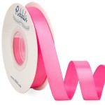 Ribbli Hot Pink Satin Ribbon 5/8 inch x Continuous 25 Yards,Double Faced Satin Use for Craft, Gift Wrapping, Christmas Ornaments, Hair Bows, Bouquet Bows