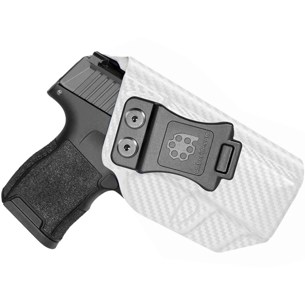 Sig P365 Holster IWB Kydex Custom Fit: Sig Sauer P365 / P365-SAS / P365X Pistol - Inside Waistband Concealed Carry - Adj. Cant & \'Posi-Click\' Retention - No Wear - No Jitter - USA Made by Amberide