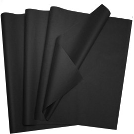 Bobobag 100 Sheets 20X14 Black Tissue Paper Bulk for Gift Bags Wrapping Paper, Halloween Birthday Showers Arts Craft Party Favor Decoration