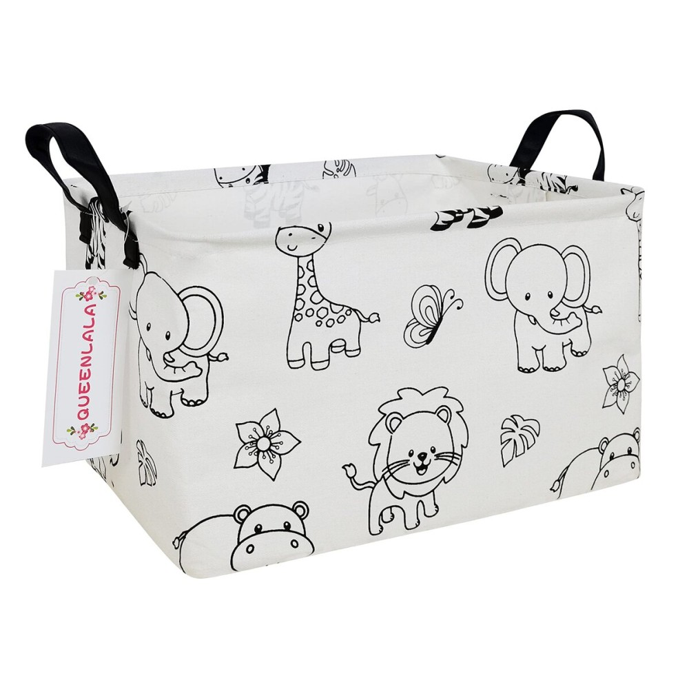 QUEENLALA Rectangular Laundry Hamper/Foldable Nursery Laundry Basket for Organizing/Storage Bin Baskets/Children Toy Office Bedroom/Toy Bin Closet Shelf BasketsRec-Zoo