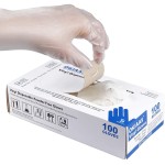 OKIAAS Disposable Gloves S, Food Safe, Bulk of 100 Pcs|Latex and Powder-Free Clear Vinyl Gloves for Cleaning, Food Prep