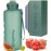 Hydracy 2L Large Water Bottle, Shatterproof, BPA Free Tritan Plastic, Leakproof, Zero Condensation, With Detachable Carry Strap, Spillproof Lid, Convenient Silicon Spout, Ideal for Gym, Yoga