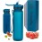 Hydracy Water Bottle with Times to Drink & Straw - Large 32 Oz BPA Free Motivational Water Bottle & No Sweat Sleeve -Leak Proof Gym Bottle with Time Marker - Ideal for Fitness, Sports & Outdoors