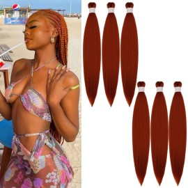 Ginger 350 Braiding Hair Pre Stretched Hypoallergenic Prestretched Braiding Hair Extensions Ez Braid Knotless Synthetic Box Braids 6 Packs