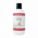 Legend\'s Creek Farm Goat Milk Lotion - Moisturizing Goat Milk Body Lotion for Body, Hand & Face - 9 oz Body Moisturizer with Shea Butter, Sunflower Oil, Aloe, Handmade in USA (Sandalwood Rose L.)