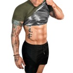 FUXERT Sauna Shirt for Men Sweat Sauna Suit for Gym Exercise Compression Shirt Workout Shapewear (GN M)