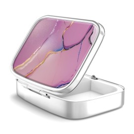 Pill Box 2 Compartment Small Pill Case,Portable for Pocket or Purse Pill Organizer Pill Container Holder to Hold Vitamins, Medication, Fish Oil and Supplements36-Color Gradient