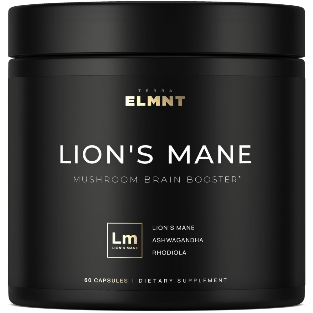 20,000mg 16x Strength Lions Mane Supplement Capsules Super Nootropic w. Ashwagandha & Rhodiola - Highest Potency Lion\'s Mane Mushroom Extract 50% Polysaccharides Brain Supplements for Memory and Focus