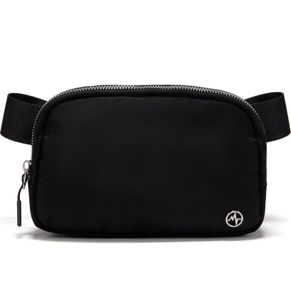 Black Belt Bag with Adjustable Strap, Pander Nylon Mini Fanny Pack for Outdoors Workout Traveling Casual Running Cycling, 1L