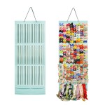 PACMAXI Baby Girl Hair Bows Holder, Hair Clips Storage Hanger For Ribbons, Hair Bows Organizer, Baby Hair Clip Storage Display Sturdy Stand, Wall Hanging for Girl Room (Mint Green, Large)