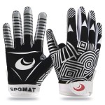 SPOMAT Youth Football Gloves Kids Silicone Grip Receiver Gloves with Super Stick Ability for Best Game Experience, Swallow Tail M/L