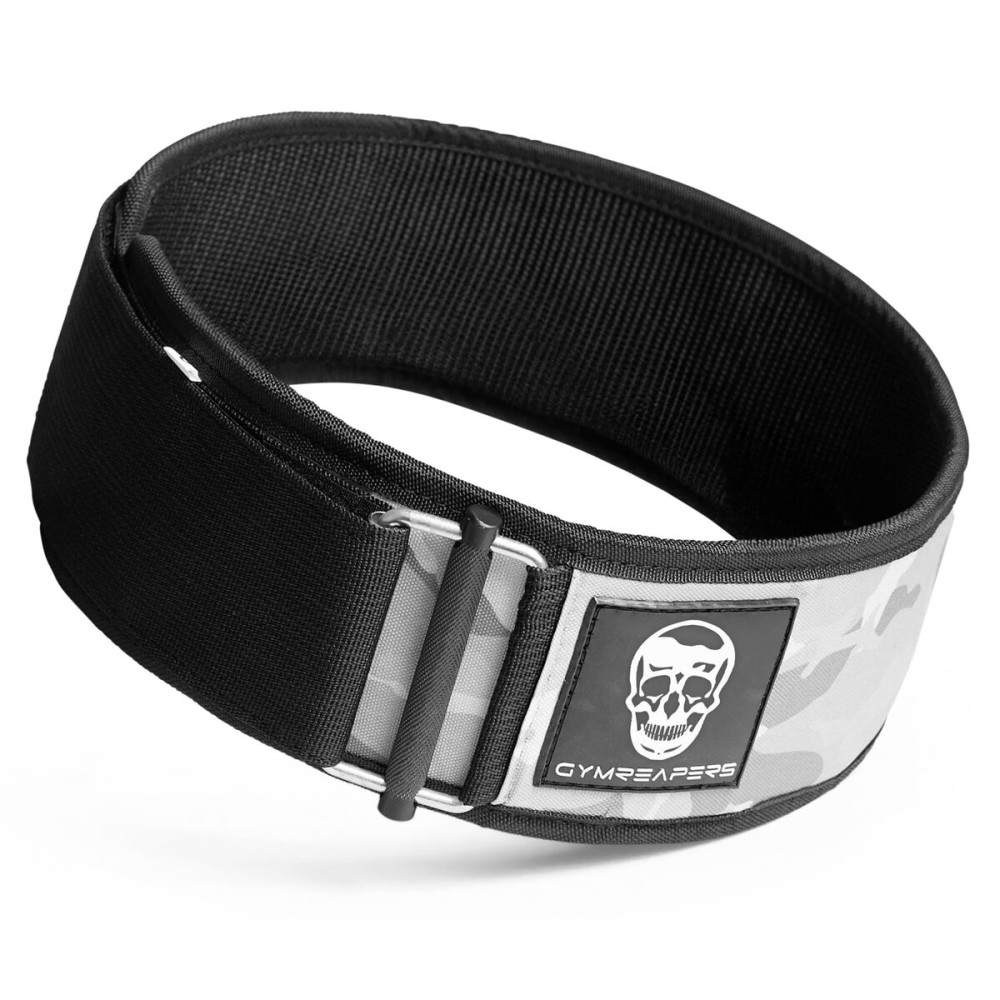 Gymreapers Quick Locking Weight Lifting Belt for Men Gym Belt for Powerlifting Deadlift Belt with 4 Inch Neoprene Metal Buckle Back Support Weightlifting Belt Women (White Camo, X-Small)