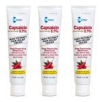 Globe (3 Pack) Capsaicin 0.1% High Potency Pain Relief Cream, Unscented (2 oz) Deep Penetrating Relief from: Arthritis, Muscle, Joint and Back Pain