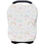 Car Seat Covers for Babies - Multi- use Nursing Carseat Canopy, Breastfeeding Covers, Baby Shower Gifts for Boys and Girls (Rainbow)