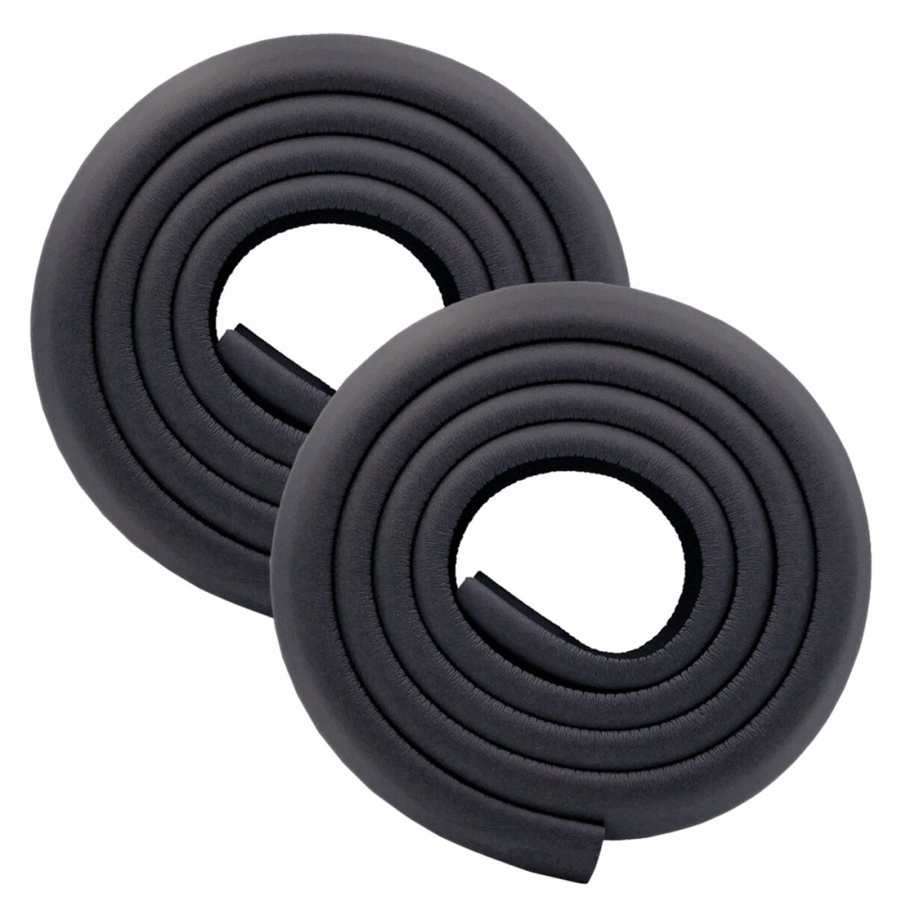 M2cbridge L Shape Extra Thick Furniture Table Edge Protectors Foam Baby Safety Bumper Guard 6.5 Ft (Black (6.5ft x 2))