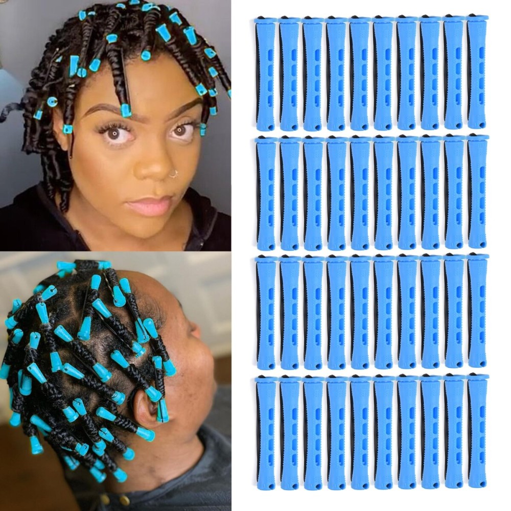 YOROSTAR 40pcs Green Plastic Perm Rods Set for Natural Hair, Large Hair Curling Rods for Women Hair DIY Hairdressing Tools