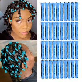 YOROSTAR 40pcs Green Plastic Perm Rods Set for Natural Hair, Large Hair Curling Rods for Women Hair DIY Hairdressing Tools