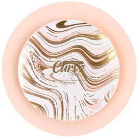 PLASTICPRO White Plastic Design Party Plates Premium heavyweight Elegant Disposable Tableware Dishes (128, Curve White & Gold - Pink)