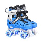 METROLLER Roller Skates for Girls Ages 5-8 8-12 and Boys Teens, Adjustable 4 Sizes for Kids Toddler Rollerskates with Light up Wheels, for Women (Blue, Small-Little Kid (11j-1 US))