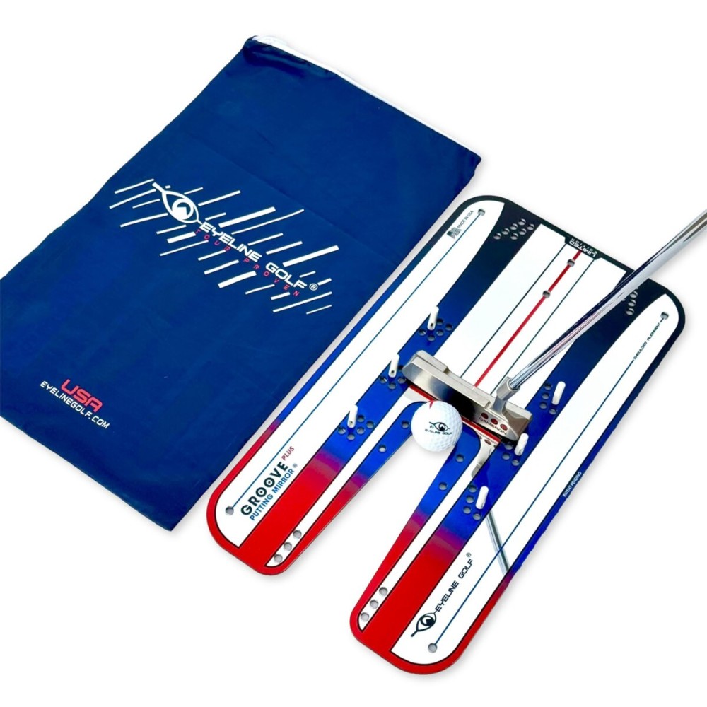 EyeLine Golf Putting Mirror, Alignment Training Aid Used by Tour Pros for Consistent Setup, Check Eyes-Shoulders-Putter Face for Improved Accuracy, Indoor-Outdoor (Groove Plus)