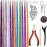 Hair Tinsel Kit with Tools 16 Colors 8000 Strands Fairy Hair Tinsel Heat Resistant Sparkling Shiny Tinsel Hair Extensions 48 Inch Colorful Hair Tinsel strands Kit (12 Colors 3000strands, 16Colors)