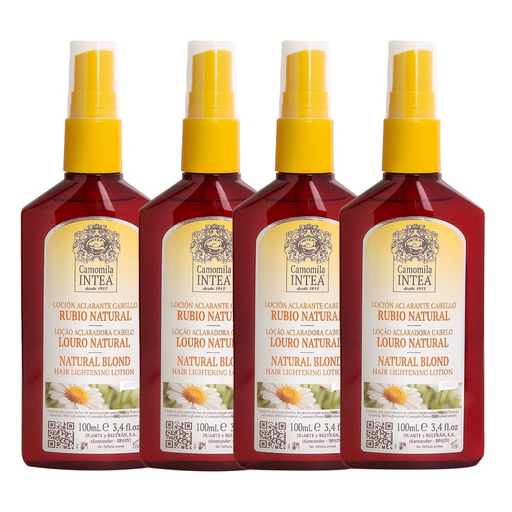Camomila Intea Natural Blonde - Hair Lightener Spray with Chamomile Extract - Go blonder with this Gentle Color Hair Spray - No Ammonia or Parabens - Up to 4 Lighter Tones - 3.4oz (4 Pack)