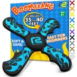 Refresh Sports Boomerang for Kids & Adults - Soft, Durable, Easy to Throw & Catch - Ages 4-8 - Outdoor, Beach, Pool Play - Jet Black
