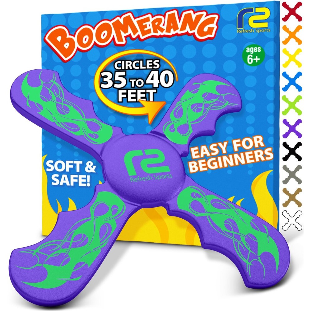 Pool Toys Foam Boomerang - Fun Stocking Stuffer Gifts for Girls & Boys All Ages - Easy to Use & Soft and Safe - Beach Games & Summer Fun - Outdoor Toys For Kids Ages 6 7 8 9 10 11 12 + Year Old