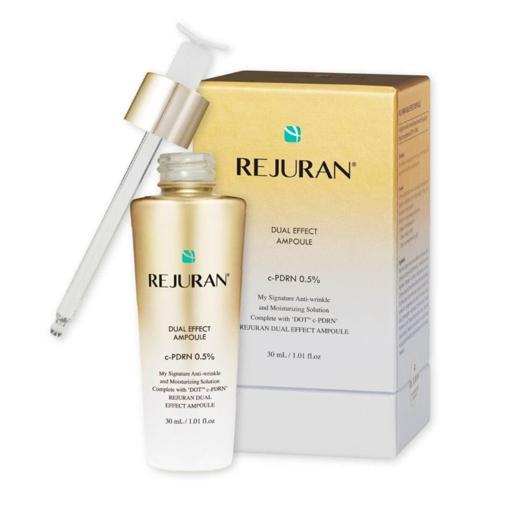 REJURAN Dual Effect Ampoule, DOT DUAL c-PDRN - Salmon DNA Face Serum for Deep Rejuvenation, Wrinkle Care, Firming, Skin Elasticity with Visible Anti-Aging Results. Korean Skincare (1.01 fl oz)