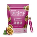 Ultima Replenisher Daily Electrolyte Powder Drink Mix - Sugar Free - Passionfruit, 20 Stickpacks - Hydration Packets with 6 Electrolytes and Trace Minerals - Keto Friendly, Non-GMO