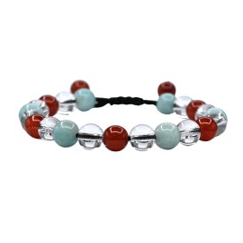 Amazing Gemstone Creativity Manifestation Bracelet - Clear Quartz Amazonite Carnelian Set for Men Women Healing Calming Anxiety Stress Relief Gifts Pulseras Para Hombres Mujer Stocking Stuffers