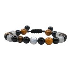 Amazing Gemstone Mood Bracelets for Kids Women Men Manifestation - Labradorite Mariyam Jasper Black Tourmaline Bracelet Set for Men Women Healing Calming Anxiety Stress Relief Gifts (Adjustable)