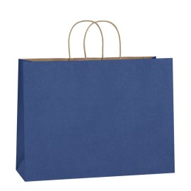 BagDream 16x6x12 Inches 50Pcs Kraft Paper Bags with Handles Bulk, Large Gift Bags for Shopping, Grocery, Retai, Merchandise, Party Favor Gifts, Recyclable Navy Blue Paper Sacks