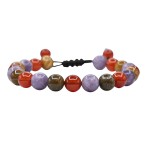 Amazing Gemstone Bracelet for Teens - Yellow Jasper Lepidolite Carnelian Bracelet Set for Men Women Healing Calming Anxiety Stress Relief Gifts Pulseras Para Hombres Mujer (Adjustable) (Teenagers)