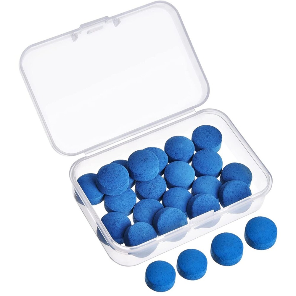 Gejoy 20 Pcs Billiard Pool Cue Tips Replacement Kit Pool Stick Tips with Storage Box for Snooker(12/13 mm,Blue)