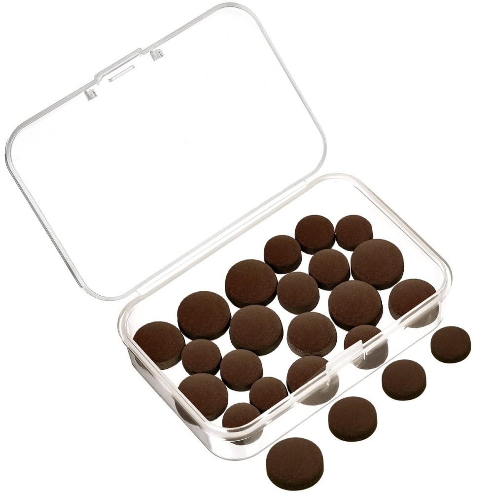 Gejoy 20 Pcs Billiard Pool Cue Tips Replacement Kit Pool Stick Tips with Storage Box for Snooker(9/10/12/13 mm,Dark Brown)