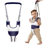 Ocanoiy Baby Walker Breathable Baby Walking Harness Handheld Kids Walker Helper Toddler Infant Walker Harness Assistant Belt Pulling and Lifting Dual Use Walking Assistant Strap (DarkBlue 1)
