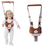 IULONEE Baby Walking Harness Breathable Handheld Kids Toddler Helper Assistant Adjustable Infant Walker Help Baby Walk Stand Up Child Learning Belt for 8-24 Month Old Babies Activity (Brown)