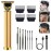 Hair Clippers for Men, Hair Trimmer T Blade Trimmer Zero Gapped Trimmer, Cordless Rechargeable Beard Trimmer Shaver Hair Cutting Kit with Ear Spoon Tool Set (Gold)