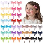 Ruyaa Hair Clips, 40-Pack Premium Quality Lightweight Hair Bows Snap Clips in 20 Colors, Baby Barrettes, Hair Pins, Hair Bows for Pigtails, Hair Accessories for Kids Children