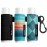 HEYSKAY 3PCS Lip Balm Holder Sleeves Keychain Chapstick Holder Keychain Lip Gloss Holder Keychain Chapstick Elastic Sleeves(Black/Color strip/Geometrical pattern)
