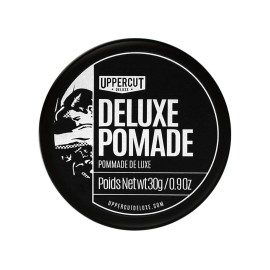 UPPERCUT DELUXE Deluxe Pomade, 0.9 oz / 30g - Strong Hold, High Shine Hair Pomade - Water-Based, Easy Washout - Classic Barber Styling for Slick Backs, Side Parts & Pompadours